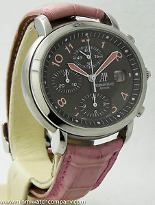 Ladies Audemars Piguet "Millenary" Watch - Stainless Steel & Pink Sapphires