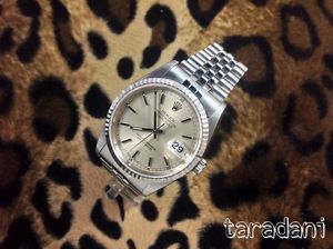 ROLEX DATEJUST ARGENTEE DIAL REF. 16234 STEEL AND WHITE GOLD FULL SET FROM 1996