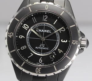 Pre-Owned CHANEL J12 Automatic Ceramic/SS Matte Black Men's Wristwatch H3131, ML