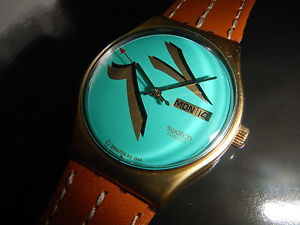 Rare SWATCH Automatic Prototype Gold Aluminium Case 1989 Figueiras mix day Date