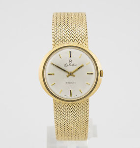 LEA MARTINE SWISS MADE GOLDBAND-UHR MIT HANDAUFZUG GEHÄUSE & BAND 585/000 GOLD
