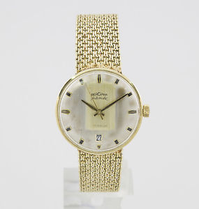 BERGANA HERRENUHR MIT AUTOMATIC-WERK VINTAGE UHR IN 585/000 GELB-GOLD