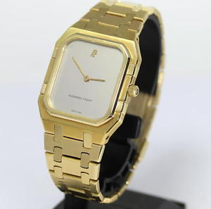 Auth Audemars Piguet Royal Oak Square Mens 18K Gold Qz 32mm Wrist Watch_249938
