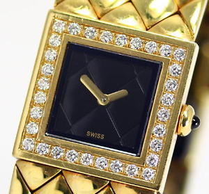 CHANEL Matelasse After Diamond setting LadiesWatch 18K yellow gold Quartz_193395
