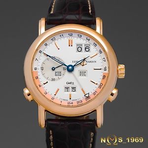 ULYSSE NARDIN GMT+/- PERPETUAL CALENDAR 18K ROSE GOLD  BOX & PAP.