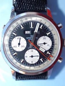 Wakmann vintage Chronograph Triple Calendar Watch in very good condition!