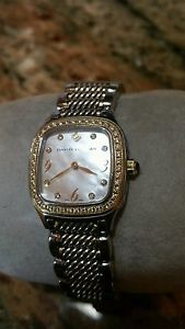 Authentic David Yurman 18K Gold Steel Silver Diamond Pearl Thoroughbred Watch ..