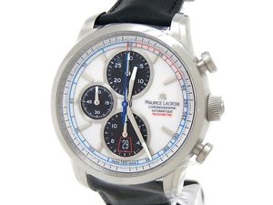 Auth MAURICE LACROIX PT6288-SS001-130BK SS/Leather Wrist Watches (Y1467750)