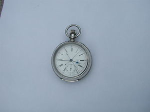 HIGH GRADE SPLIT SECOND POCKET WATCH CIRCA 1890 PRISTINE COND 9.5 OUT OF A 10!