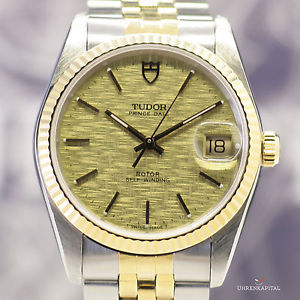 Tudor Prince Date Stahl Gold Jubilé Case Vintage gold dial TOP unisex