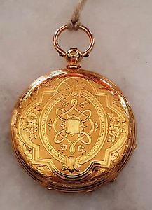 Antique 18 carat Hunter style Pocket Watch - exquisite design