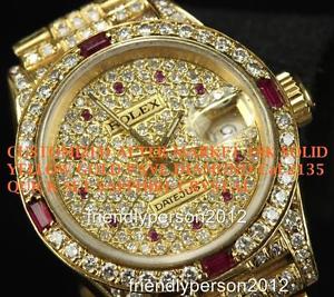 CUSTOMIZED AFTER MARKET 18K SOLID YELLOW GOLD PAVE DIAMOND SUPER PRESIDENT 69178