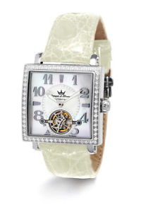 Yonger and Bresson Women's YBD 8513-10 Automatic White Leather Diamonds Watch
