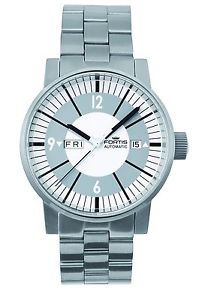Fortis Men's 623.10.37 M Spacematic Classic White Automatic Luminous Steel Watch