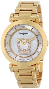 Ferragamo Women's FQ4150013 Minuetto MOP Gold IP Steel Case and Bracelet Watch