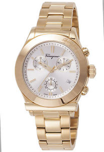 Ferragamo Men's FF3830015 FERRAGAMO 1898 Chronograph Gold IP Steel Date Watch