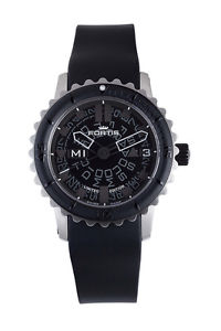 Fortis Men's 675.10.81 K B-47 Big Black Rubber Bezel Day Date Diver's Watch