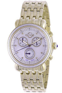 GV2 by Gevril Women's 9802 Marsala Chronograph Diamond MOP Dial Gold Watch Set