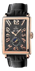 Gevril Men's 5131 Avenue of Americas 18k Rose Gold Automatic Moon Phase Watch