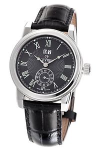 Gevril Men's N2506L Broadway Limited Edition Black Leather Watch