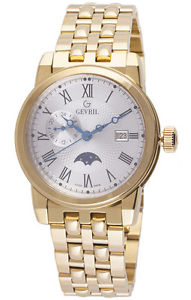 Gevril Men's 2528 CORTLAND Gold IP Stainless Steel Date Wristwatch