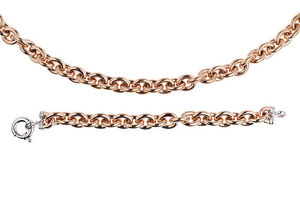 Set Kette und Armband Phantasie 14kt Roségold Weißgold Handarbeit UVP6.499,- Neu