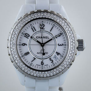 Chanel J12, Ladies, White Ceramic and Steel, 118 Diamonds, Ref H0969, Automatic
