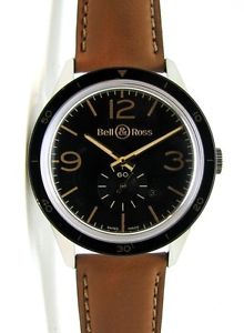 New BELL & ROSS BRV123-GH-ST/SCA Golden Heritage Men's Black Automatic Watch, MD