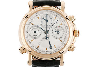 Paul Picot Technicum Schleppzeiger Chronograph Roségold Automatik Lederband 40mm