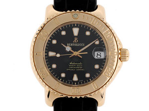Bertolucci Diver Gelbgold Automatik Chronometer Lederband 40mm UVP 9.870,-