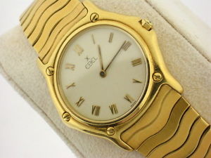 EBEL 18K GOLD GENTS WAVE WATCH