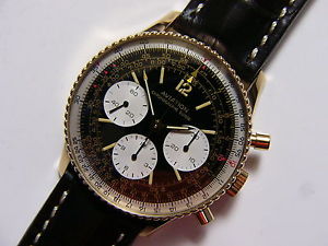 40mm Ollech & Wajs 18K Solid Gold Aviation Chronograph - Swiss Valjoux 7736