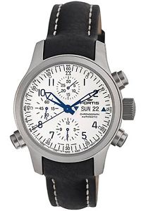 Fortis Men's 636.10.12 L.01 B-42 Flieger Auto Alarm Chronograph White Dial Watch