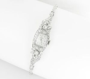 Stunning Ladies 10%IR/Platinum watch with 3.83Ct of Diamonds 27.0gs. circa 1930s