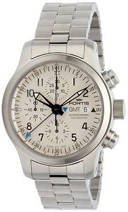 New FORTIS B-42 Flieger Chrono All SS Silver Dial Mens Auto Watch 637.10.12M,MR