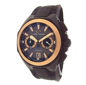 Girard Perregaux Chrono Hawk 49970 Black Ceramic Rose Gold Rubber Men's Watch