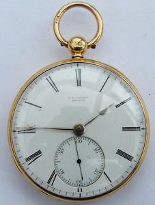 18 k solid gold Gents Duplex pocket watch by Cooper London hallmark 1830