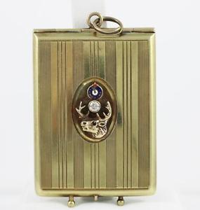 Vintage Antique Elks Club Solid 14K Gold Diamond Watch Fob QR