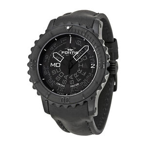 Fortis Big Chronograph Automatic Black Dial Black Leather Mens Watch 6751881L01