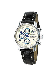 Fortis Flieger Classic Automatic Chronograph Black Leather Mens Watch 5972092L01