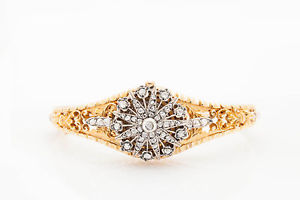Antique 1930s Etruscan $10,000 2ct Old Cut Diamond 18k Gold Ladies Bangle Watch