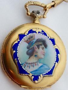 ONE OF A KIND historical Revue Thommen Chronometer gild&enamel pocket watch.