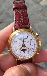 Longines Moon moonphases fasi luna chrono annual calendar oro Gold ref 6817