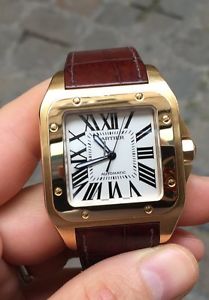 Cartier SANTOS 100 XL large oro gold full set 2656 Automatic