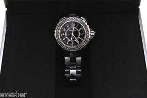 Chanel Quartz Watch Ceramic J12 BLACK DIAMOND Stainless Steel Bracelet 33mm PEEK