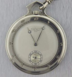Jules Jurgensen Men's 18k .750 White Gold Pocket Watch RARE w/ 14k Gold Chain