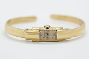 18K Rose Gold Vintage Baume and Mercier Ladies Bracelet Cuff Watch