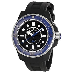 Chanel Womens H2561 J12 Black Rubber Strap Watch