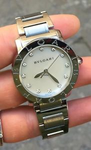 Bulgari Automatic Mother of Pearl madreperla steel diamanti Diamonds