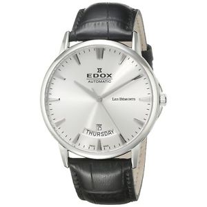 Edox Mens 83015 3 BIN Grand Ocean Analog Display Swiss Automatic Black Watch